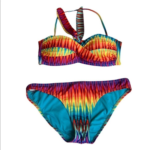 ABS Alan Swartz Orange and Blue SZ 8 Bikini - Picture 1 of 6